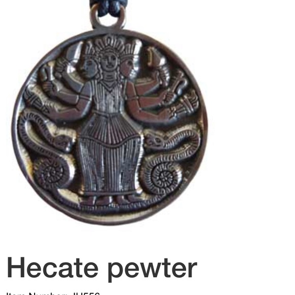 Hecate Hekate Triple Goddess Pewter Pendant - Picture 3 of 5